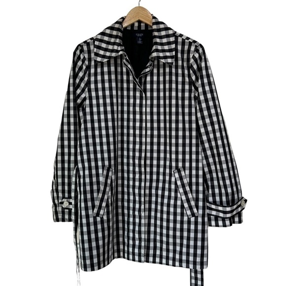 Chaps Black and White Check Rain Jacket, Large - Picture 6 of 8